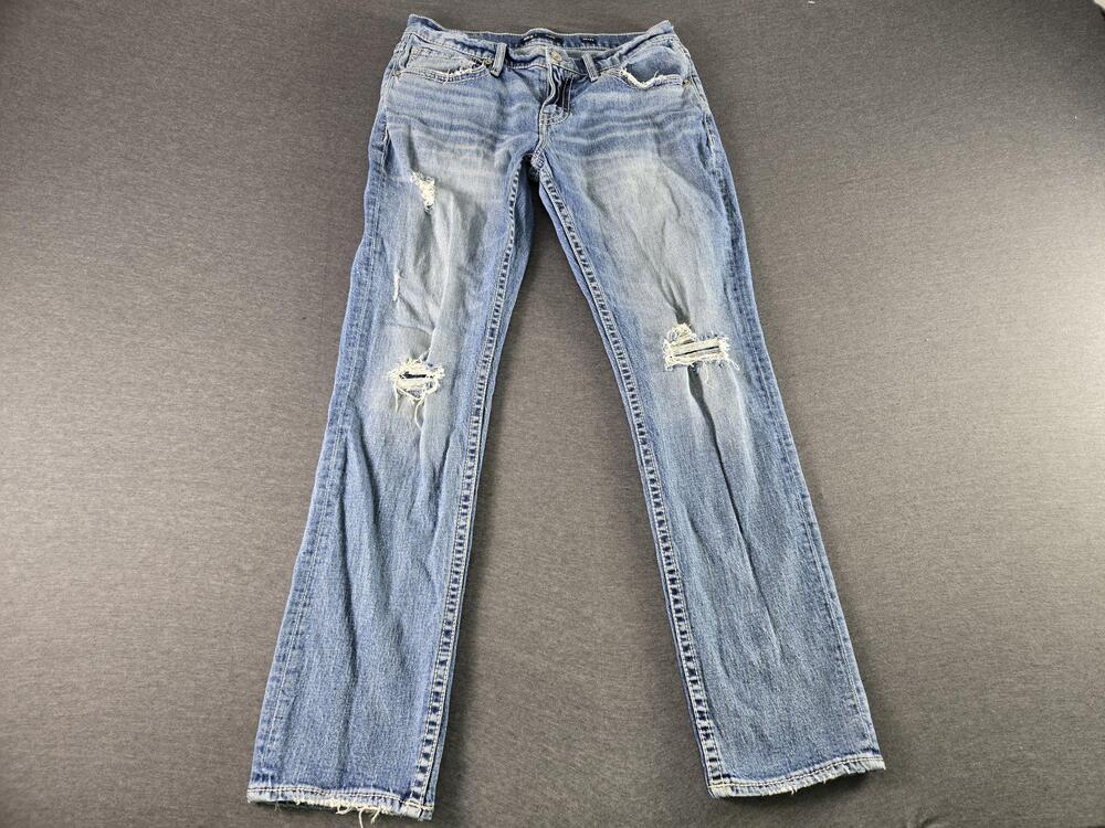 BKE Mason Jeans Mens 32x32 Light Wash Relaxed Straight Distressed Denim Pants